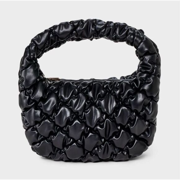 A New Day Black Bubble Quilted Handbag – Top Handle, Small & Stylish - Picture 5 of 5